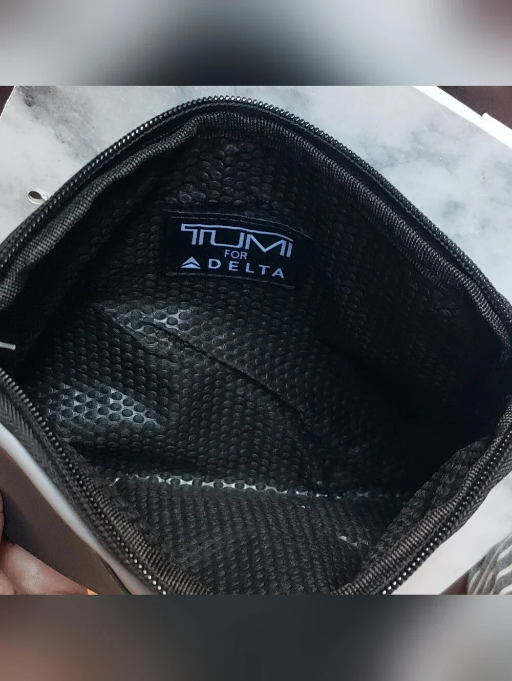 NEW Tumi Delta Airline One Amenity Kit Grey Toiletry Empty